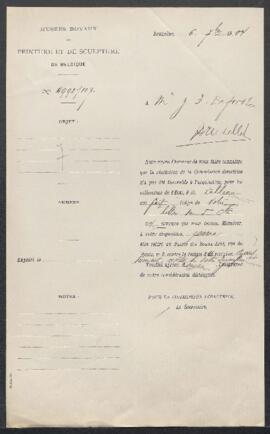 Dossier concernant un Bouffon tableau attribué à Franz Hals, offert en vente par Mr Jules Defordt...