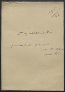 Dossier concernant le don de feu le pianiste compositeur Van Dooren, par testament déposé auprès ...