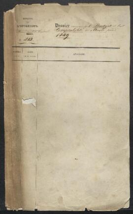 Dossier concernant le budget et la comptabilité du Musée pour l’Exercice 1849.