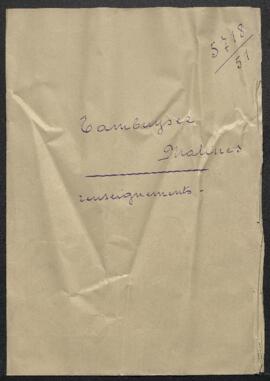 Dossier concernant la demande de Guillaume Tambuyser (Malines) de lui faire parvenir un catalogue...