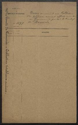 Dossier concernant une collection de tableaux anciens, principalement des écoles espagnole et ita...