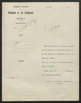 Dossier concernant L’aumône, tableau de Jean [François] Portaels, Troupeau de moutons et ânes bro...