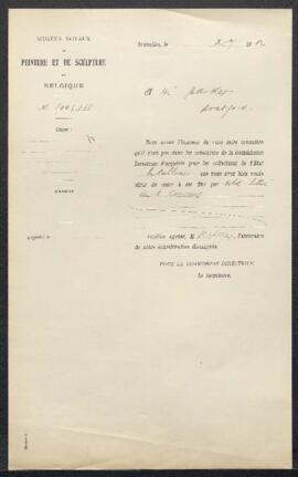 Dossier concernant une aquarelle de Cornelius Dusart, offerte en vente par Aldred F. Barker (Angl...