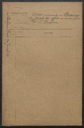 Dossier concernant un Portrait de Joseph II, petit tableau Historique de la conservation [ISAD(G)...