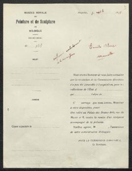 Dossier concernant plusieurs tableaux, dont La mort de la Vierge entourée des apôtres par Le Péru...