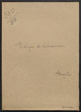 Dossier concernant une demande de renseignements de Mr Louis Robyns de Schneidauer (Bruxelles) re...