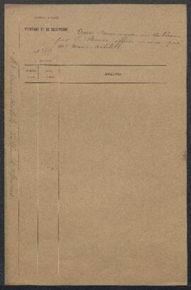 Dossier concernant un tableau de Antoine Palamedes Stevens représentant un Intérieur de château, ...