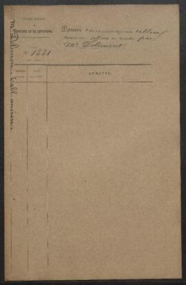 Dossier concernant un tableau ancien (auteur non spécifié) représentant Agar dans le désert, offe...