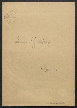Dossier concernant une demande de renseignements de Mr Louis Godefroy (France, Paris) relative au...