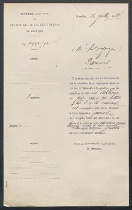 Dossier concernant deux Fêtes villageoises tableaux dont l’un est signé P BREUGHEL, offerts en ve...
