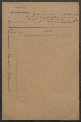 Dossier concernant deux tableaux d’Ernest Vandenkerckhove, Tarpéa et L’achat du berceau, offerts ...