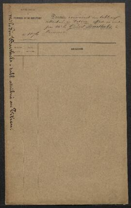 Dossier concernant une Bacchanale attribuée au Titien, tableau offert en vente par le général Bar...