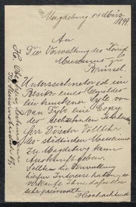 Dossier concernant un Silène ivre, tableau de Antoon van Dyck offert en vente par Mr Oberhen (All...