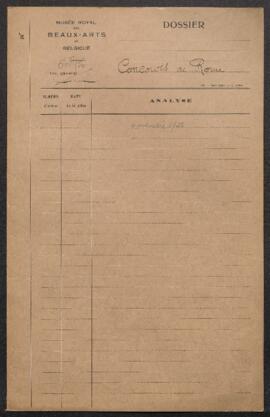 Dossier concernant l’exposition des œuvres du Concours de Rome dans une salle du Musée moderne en...