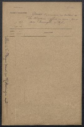 Dossier concernant un Tableau de fleurs de [Jan ?] van Huysum, offert en vente par MM F.F. Burrin...