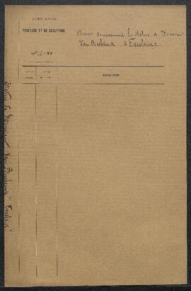 Dossier concernant la demande du statuaire L. Van Biesbroeck (Gand) tendant à obtenir le renvoi d...