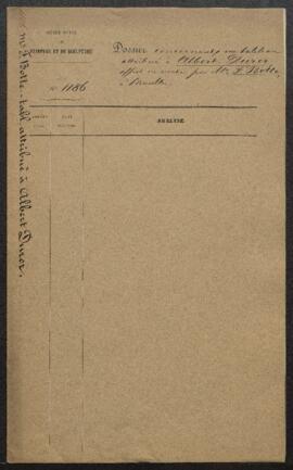 Dossier concernant un tableau attribué à Albert Dürer (sujet non mentionné), offert en vente par ...