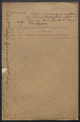 Dossier concernant le tableau Le gâteau de fête / La fête de saint Bazile de François Verheyden (...
