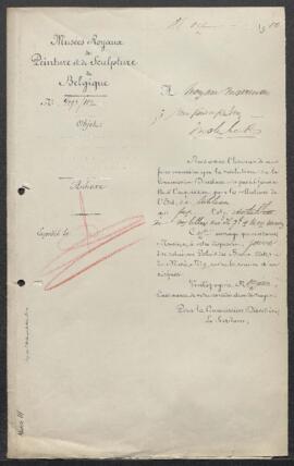 Dossier concernant un tableau représentant une Tête d’homme, auteur non spécifié, offert en vente...