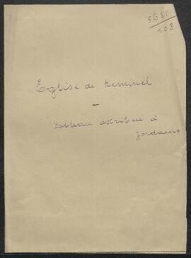 Dossier concernant la mise en dépôt en 1920 d’un tableau sur rouleau représentant Une Adoration d...