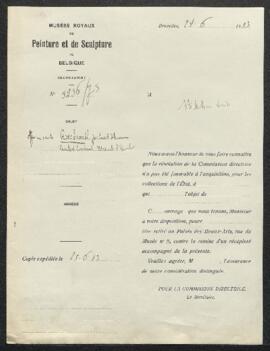 Dossier concernant deux tableaux, un Miracle de l'apôtre Jean de Lambert Lombard et un Portrait d...