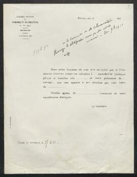 Dossier concernant un Dictateur français tableau daté 1794 de [Jacques Louis] David, offert en ve...