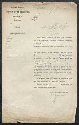 Dossier concernant plusieurs tableaux anciens des écoles flamande et hollandaise, offerts en vent...