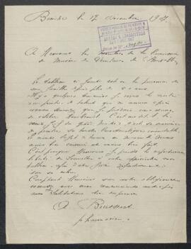 Lettre concernant une demande d’évaluation d’un Vieux Juif tableau attribué à Rembrandt, demande ...