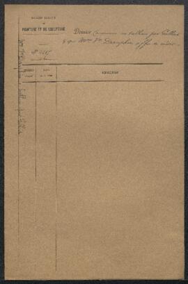 Dossier concernant un tableau de Gallait, offert en vente par Mme veuve Dauphin (Schaerbeek). — S...