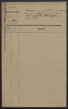 Dossier concernant deux tableaux anciens, l’un donné à Quinten Metsys et l’autre au Corrège, offe...