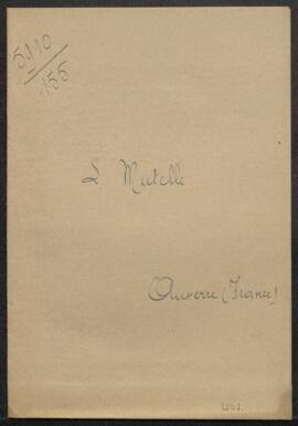 Dossier concernant une demande de confirmation de Mr L. Mutelle (France, Auxerre) relative à une ...