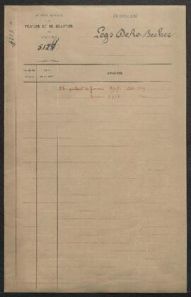 Dossier concernant plusieurs œuvres offertes en don par Mme veuve Victor De Ro née Berthe Becker ...