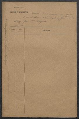 Dossier concernant la copie du Portrait de Van Dyck et du comte de Bristol par Van Dyck conservé ...