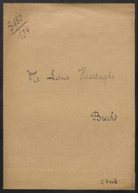 Dossier concernant un courrier égaré émanant de Mr Louis Hertoghs (Brecht).