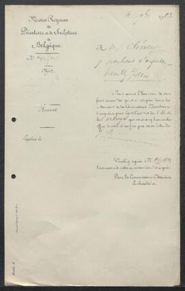Dossier concernant deux dessins représentant Charles Baugniet et son épouse donnés à Charles Baug...