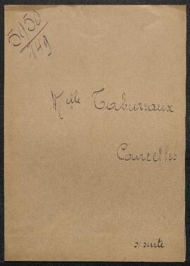 Dossier concernant une demande de renseignements de Mlle Palmyre Louise Taburiaux (Courcelles), v...