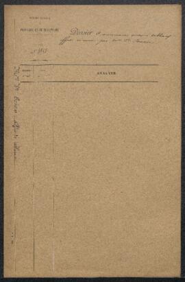 Dossier concernant plusieurs tableaux et une aquarelle peinte par Mlle de Sartorius, offerts en v...
