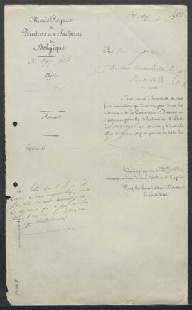 Lettre concernant des tapisseries offertes en vente par Mr Girard (France, Marseille).