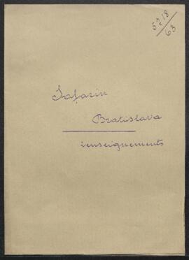 Dossier concernant la demande de renseignements du Dr Ed. Safarin (Slovaquie, Bratislava) désiran...