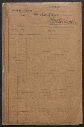 Dossier administratif personnel de Pierre Antoine Verhoeven (né en 1876), chauffeur, puis surveil...