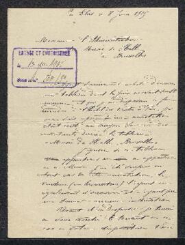 Lettre de Mr L’Huillier (France, Aux Lilas) demandant des renseignements au sujet d’un tableau at...