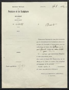 Dossier concernant un tableau de Sebastien Vrancx, Scène villageoise avec personnages et chevaux,...