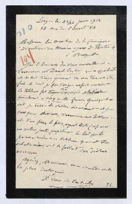 Dossier concernant un tableau de Daniel Seghers, (sujet non précisé), offert en vente par le Dr V...