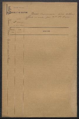 Dossier concernant plusieurs tableaux anciens, de boucher, Coypel, Van Artois, etc., offerts en v...