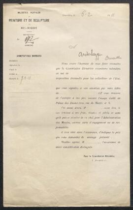 Dossier concernant deux tableaux, (sujets non spécifiés), de [prénom?] Snijders, offerts en vente...