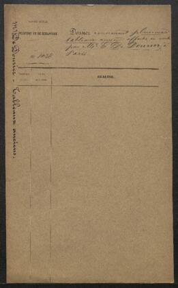 Dossier concernant plusieurs tableaux anciens offerts en vente par Mr E. de Douvier (France, Paris). — Sans suite.