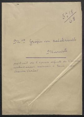 Dossier concernant le Portrait d’une Jeune dame offert en vente par la comtesse Hélène von Kalckr...