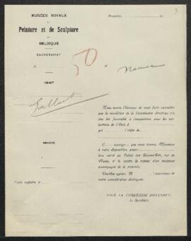 Dossier concernant un Autoportrait de Louis Gallait à 20 ans, non signé, offert en vente par la v...