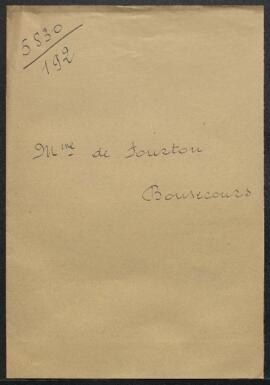 Dossier concernant une demande de Mme de Fourton (Bonsecours par Péruwelz) désirant que le Musée ...