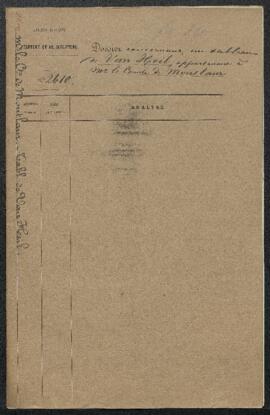 Dossier concernant un tableau attribué à Daniel van Heil représentant une Vue des jardins et du p...